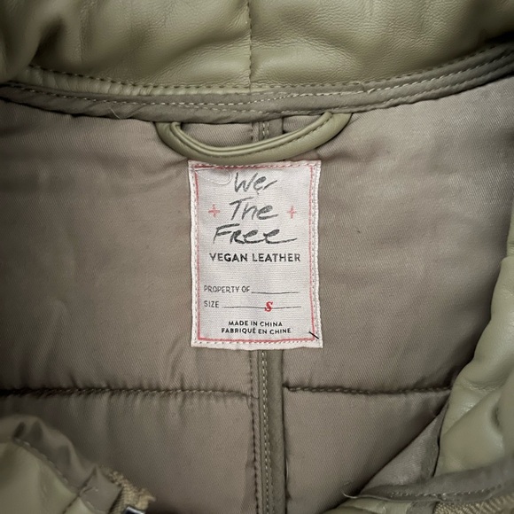 We The Free Dolman Quilted Vegan Jacket Olive Green - Size Small - Picture 5 of 11